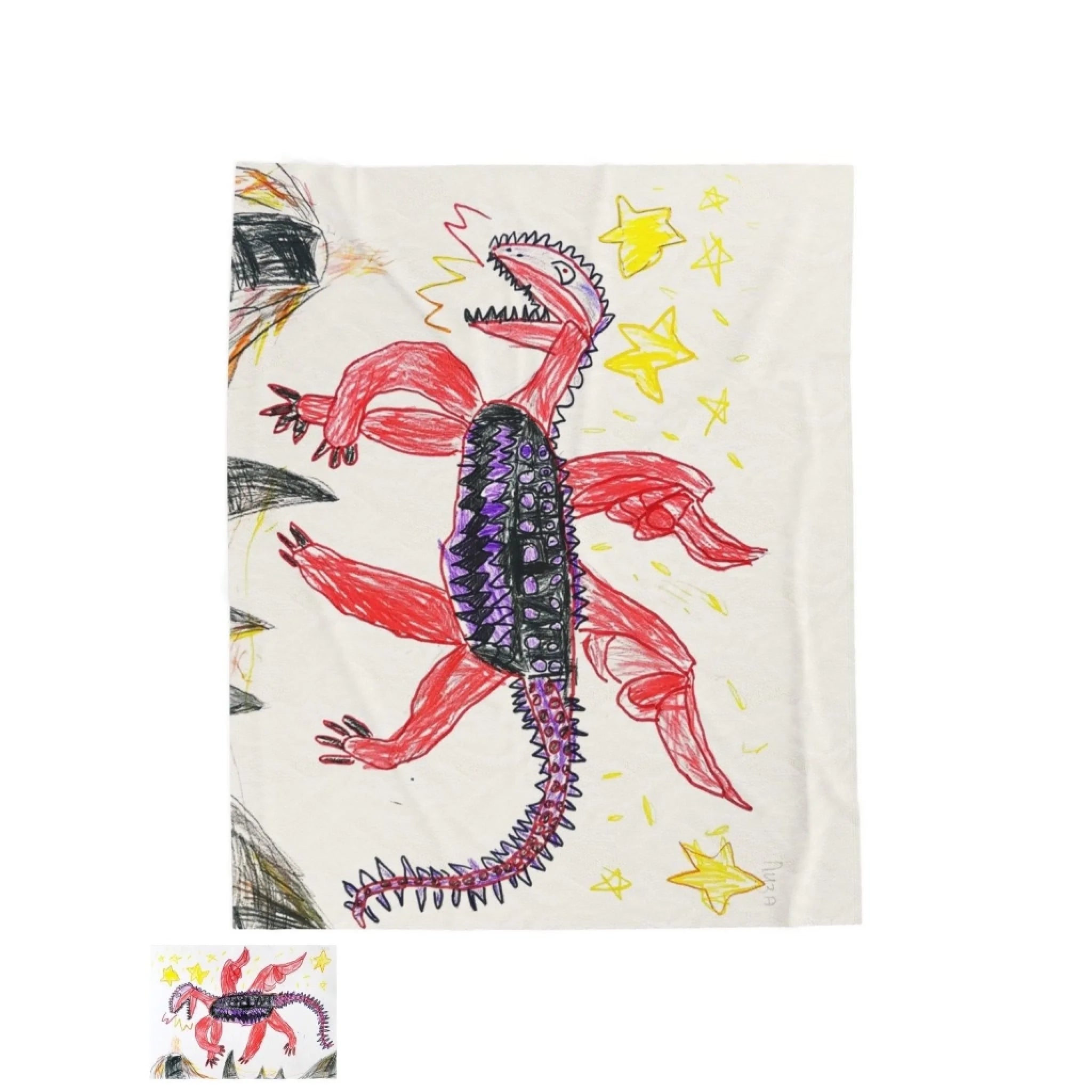 personalize kid's art to blanket2
