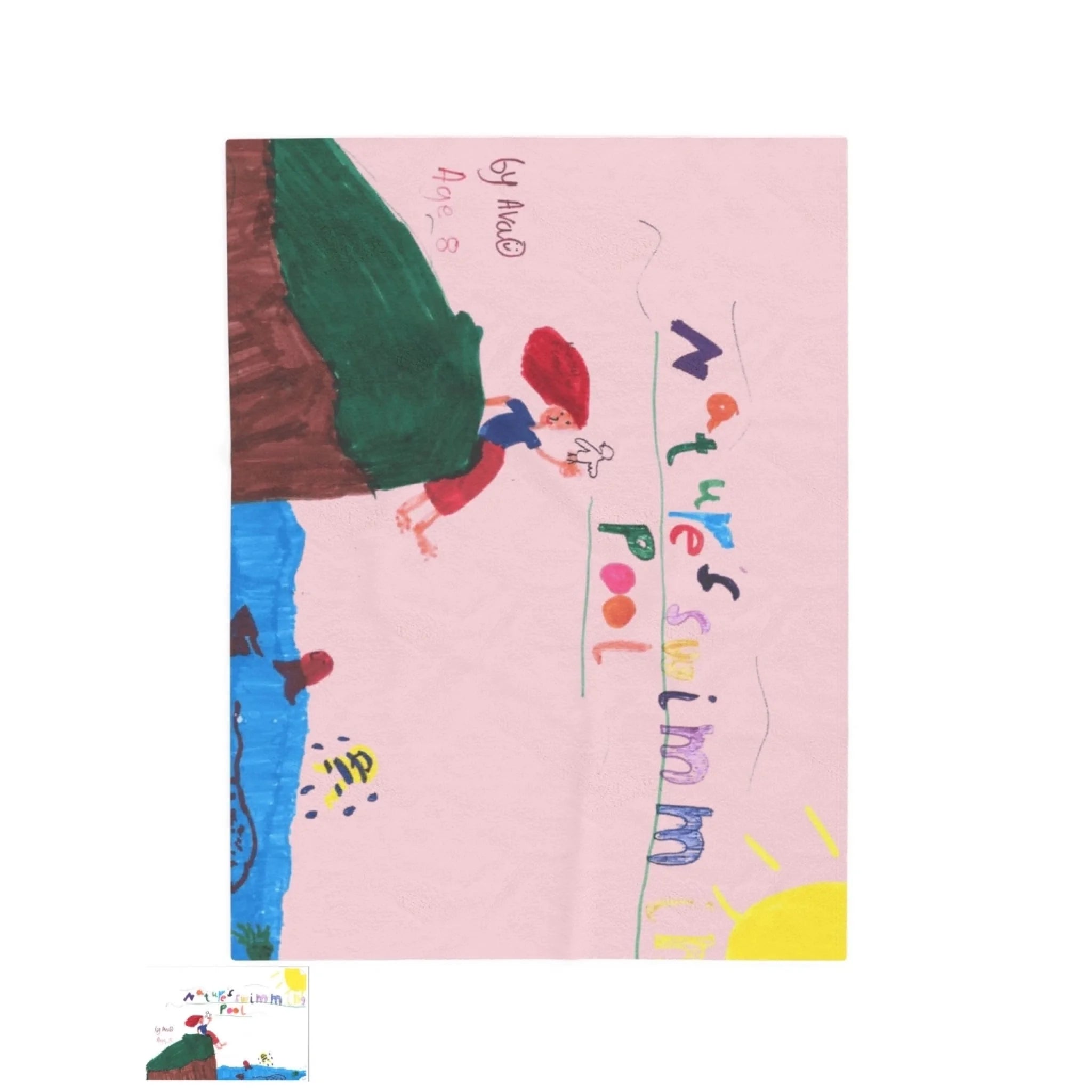 personalize kid's art to blanket