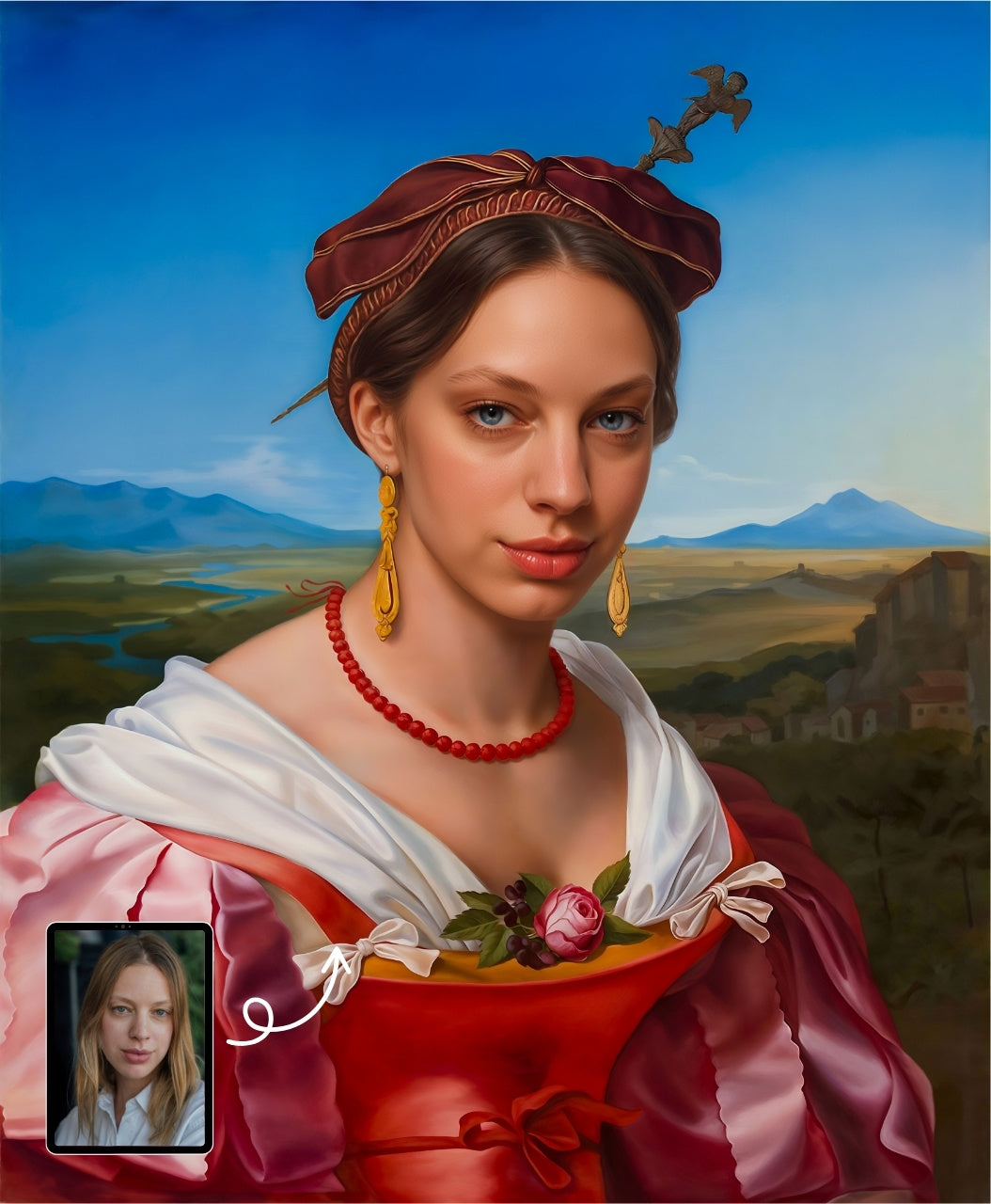 Portrait of a Velletri woman in traditional dress (Circa 1820)